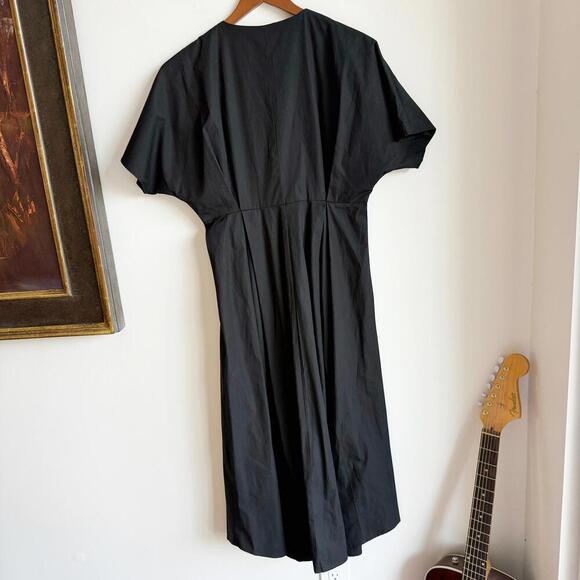 Elegant Black Button-Down Pleated Midi Dress by Partierre US Size 2-4 - Picture 3 of 9